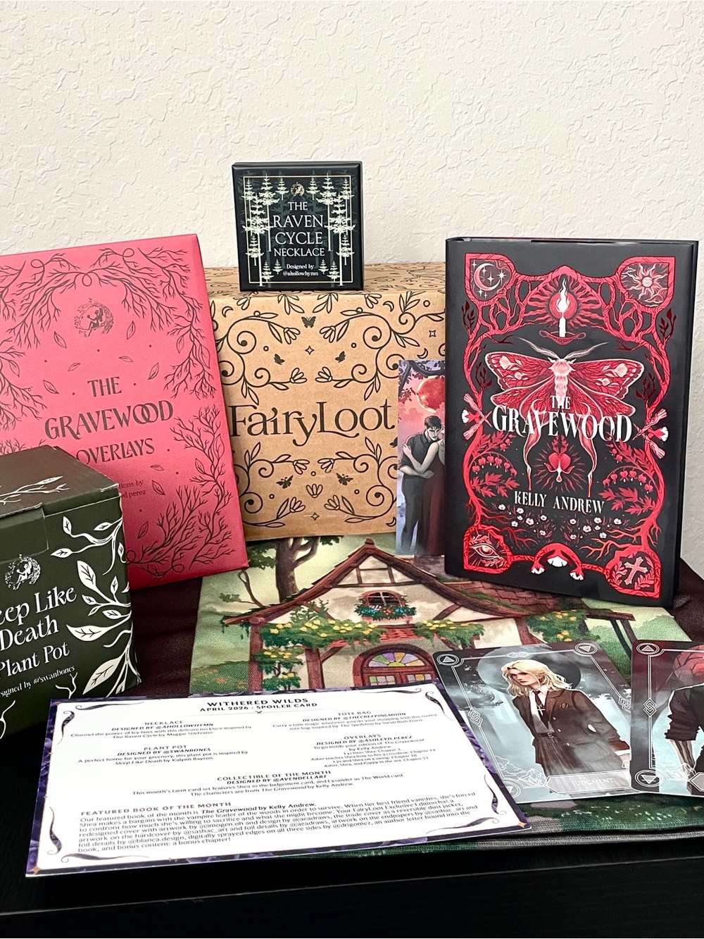 FairyLoot April 2026 YA Book with Items The Graveyard by Kelly Andrew